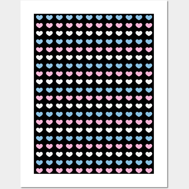 Transgender Hearts Pattern Wall Art by Sasyall